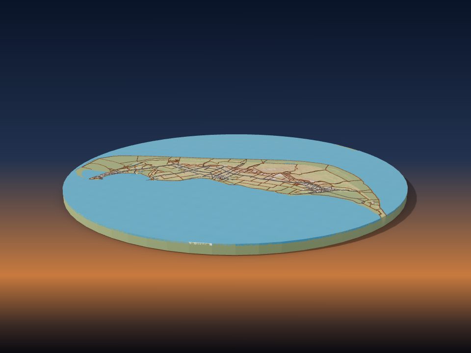 3D printed terrain model of Amrum