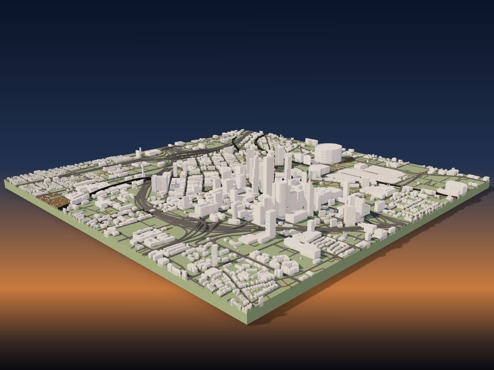 3D printed terrain model of Atlanta