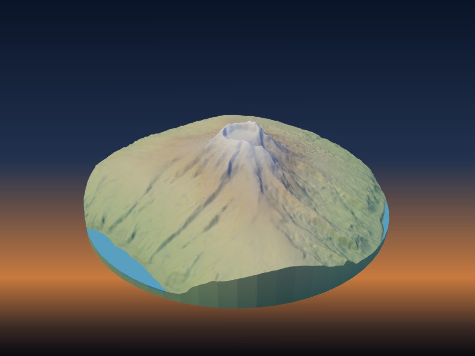 3D printed terrain model of Beerenberg
