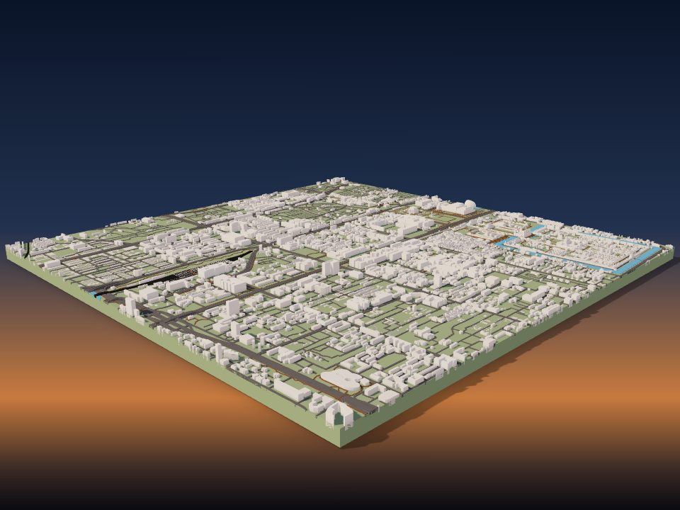3D printed terrain model of Beijing