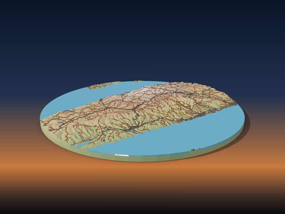 Wydrukowany w 3D model terenu: Brač