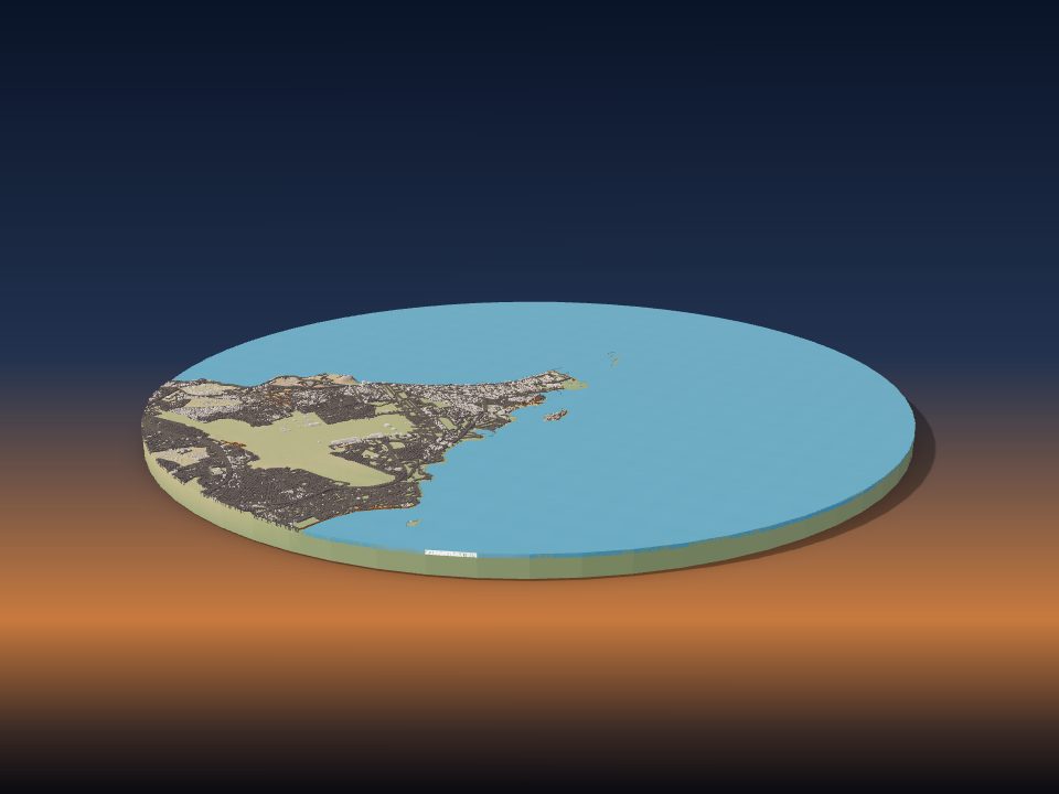 3D printed terrain model of Cap-Vert
