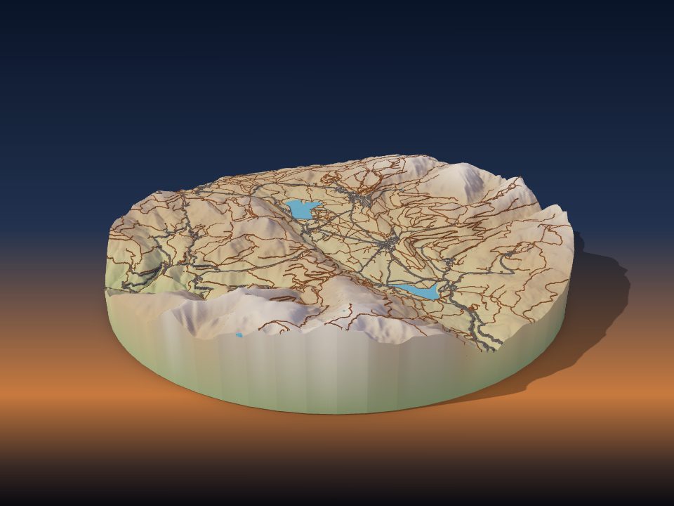 3D printed terrain model of Capcir
