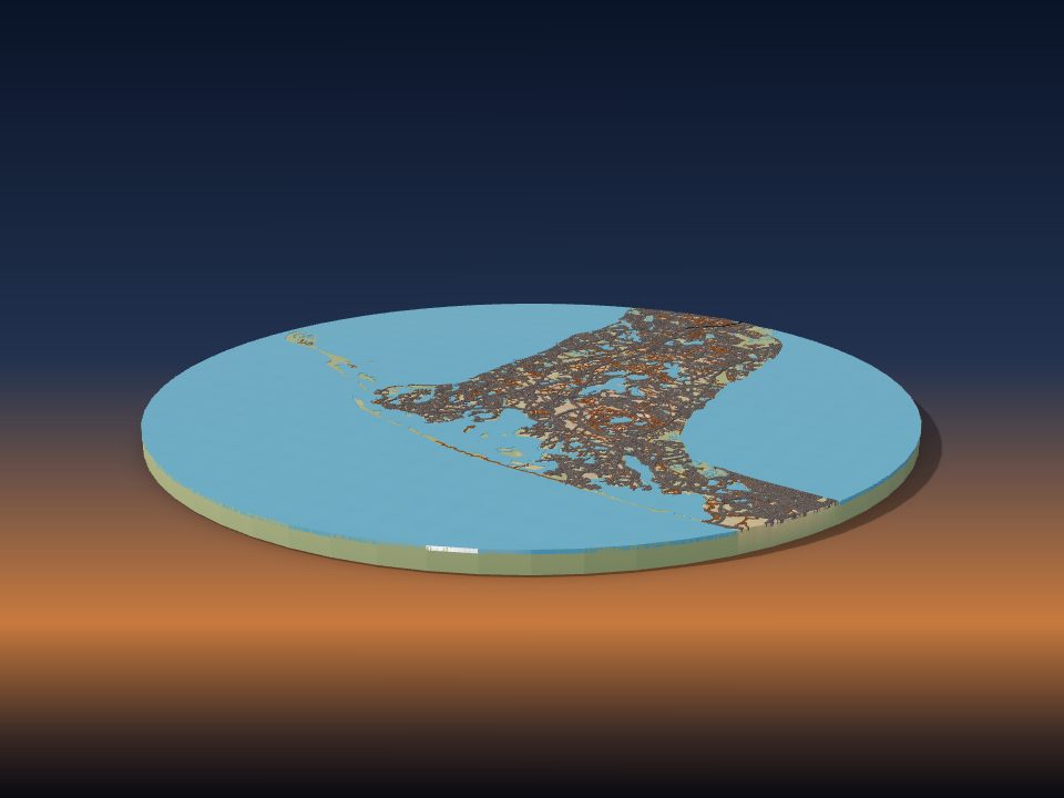 Wydrukowany w 3D model terenu: Cape Cod