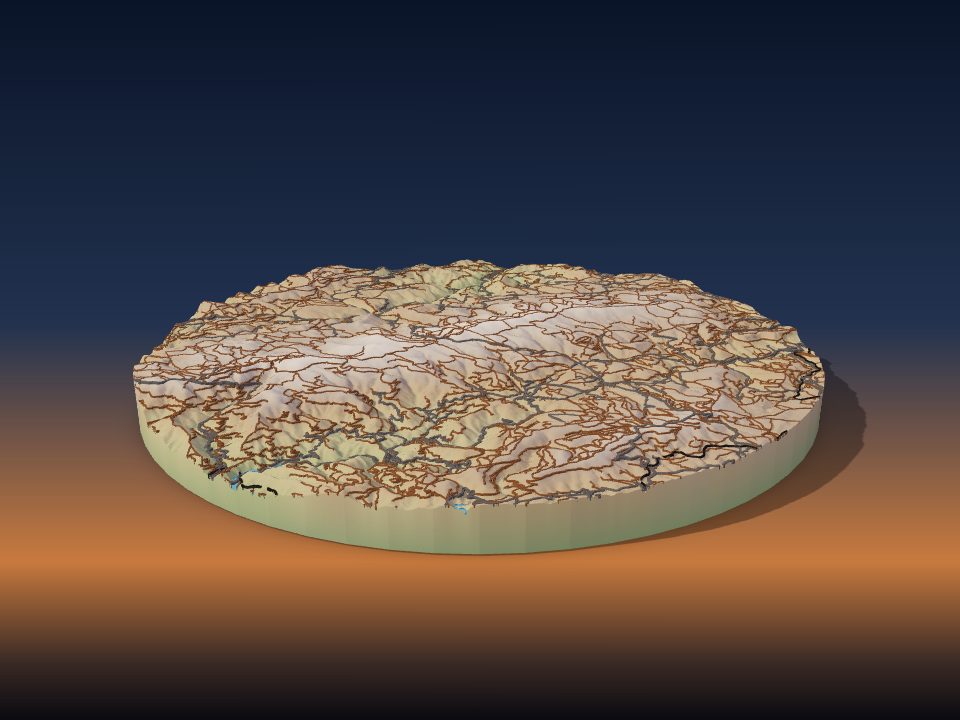 3D printed terrain model of Cévennes