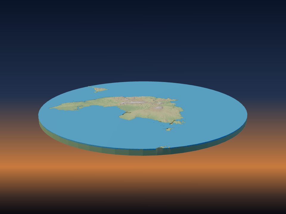 3D printed terrain model of Coiba