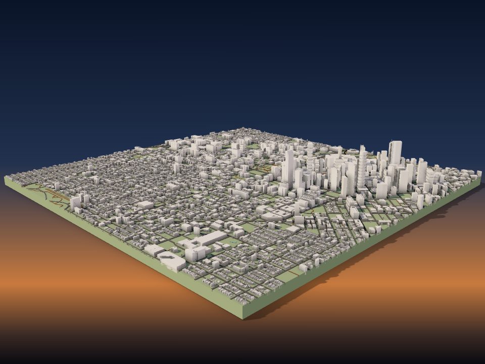 3D printed terrain model of Denver