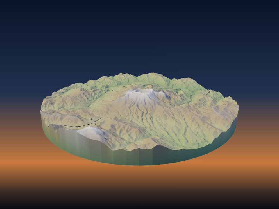 3D printed terrain model of El Chichón