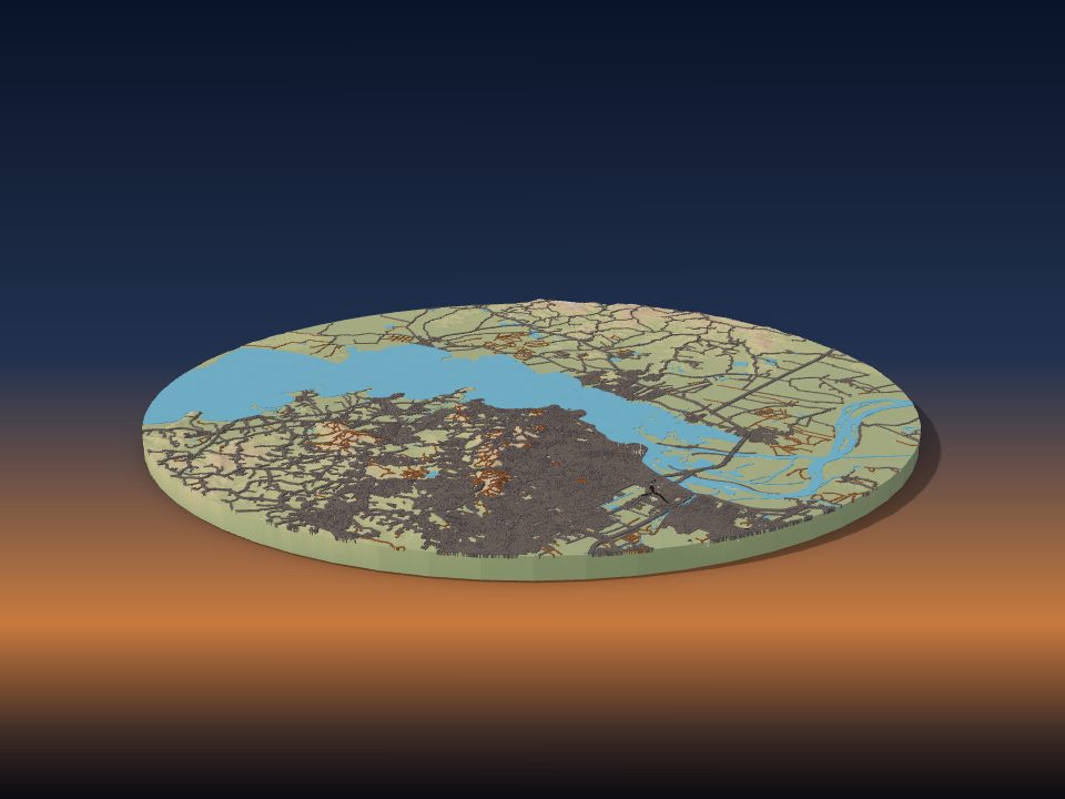 3D printed terrain model of Guaíba