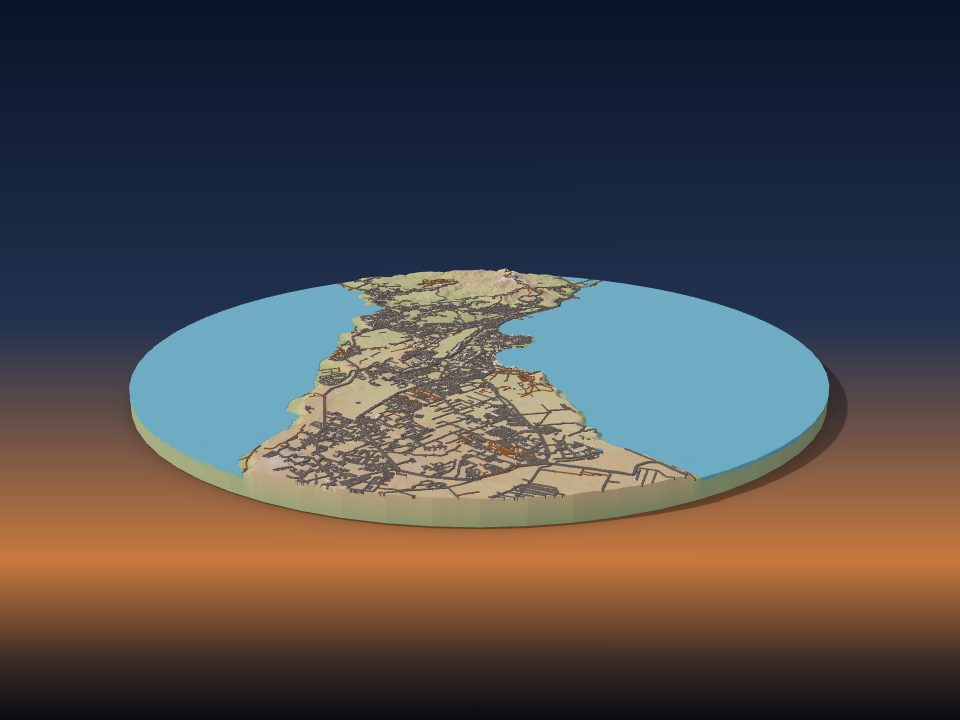 3D printed terrain model of Guam