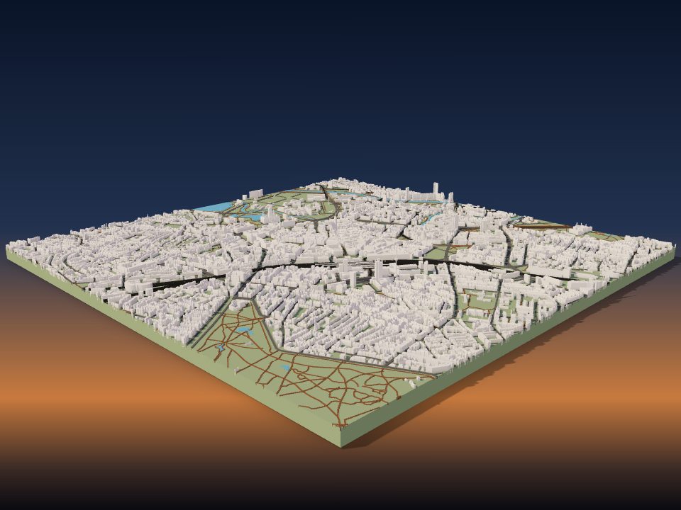 3D printed terrain model of Hanover