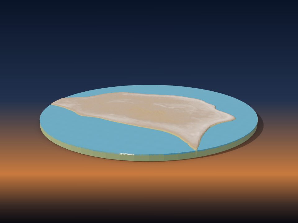 3D printed terrain model of Henderson Island