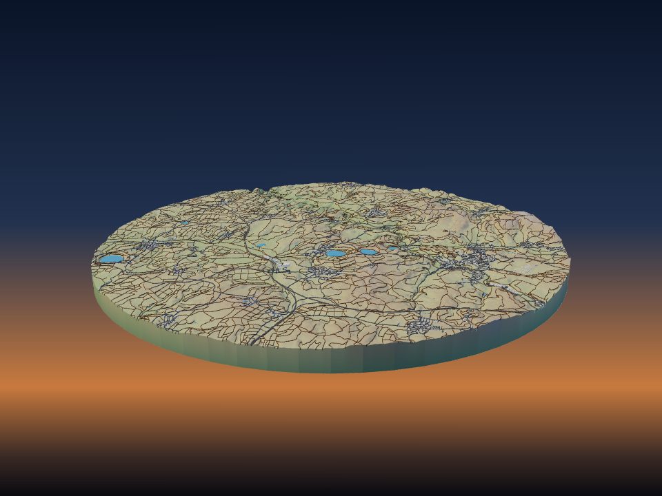 3D printed terrain model of Hoher List