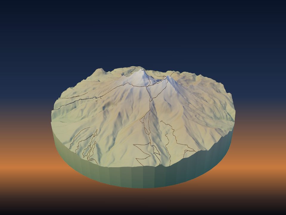 3D printed terrain model of Illinizas