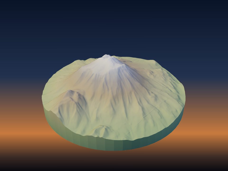 3D printed terrain model of Incahuasi