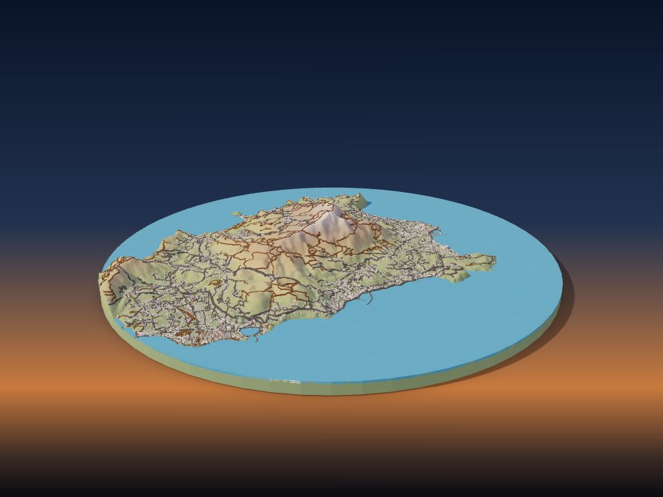 3D printed terrain model of Ischia