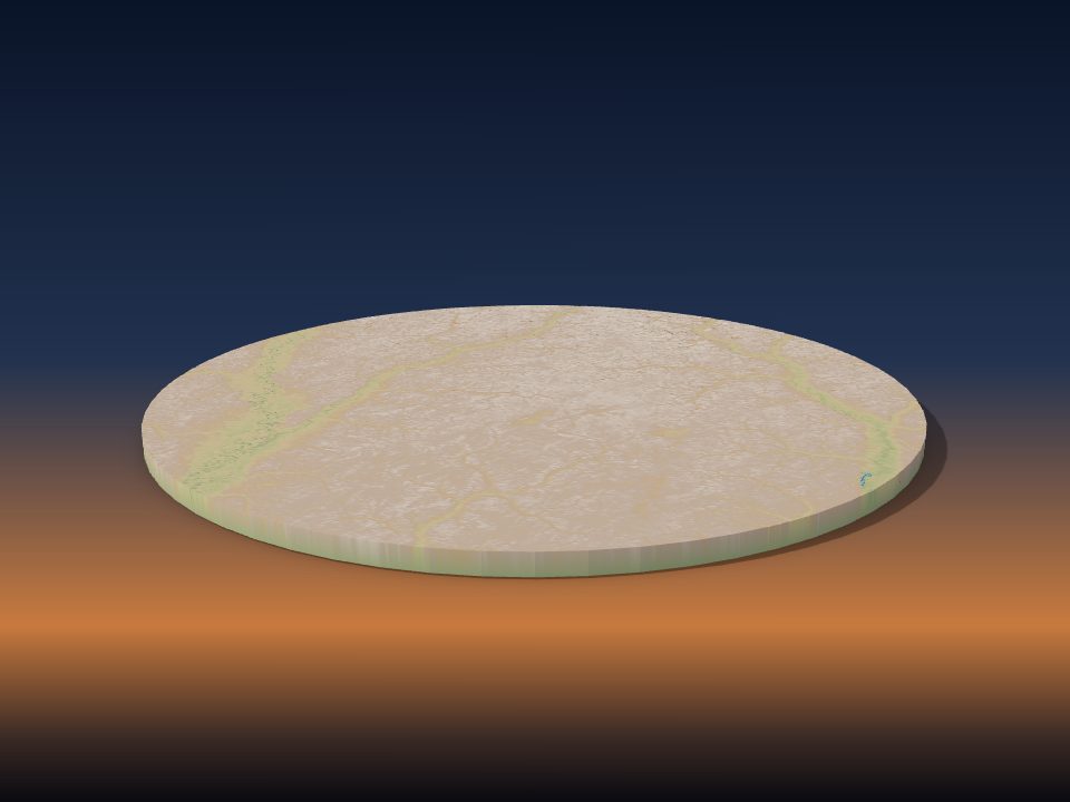 3D-gedrucktes Geländemodell von Nationalpark Jaú