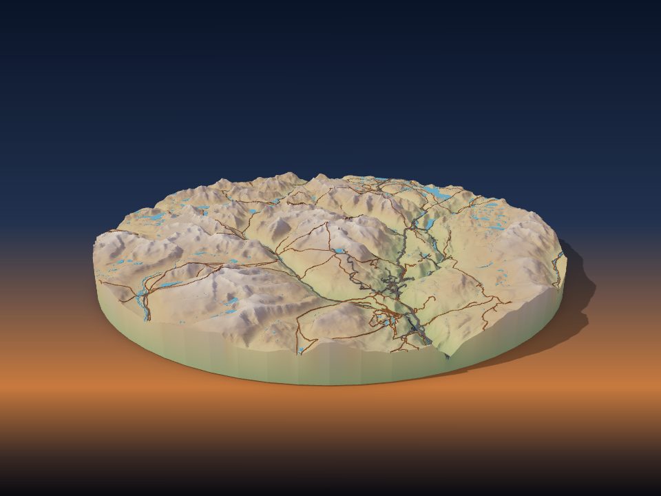 3D printed terrain model of Jotunheimen