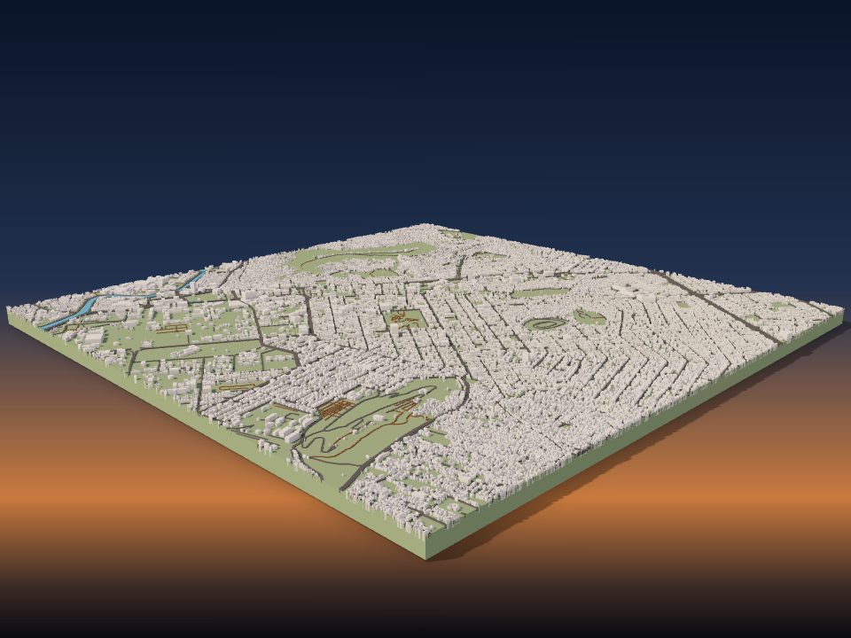 3D printed terrain model of Kabul