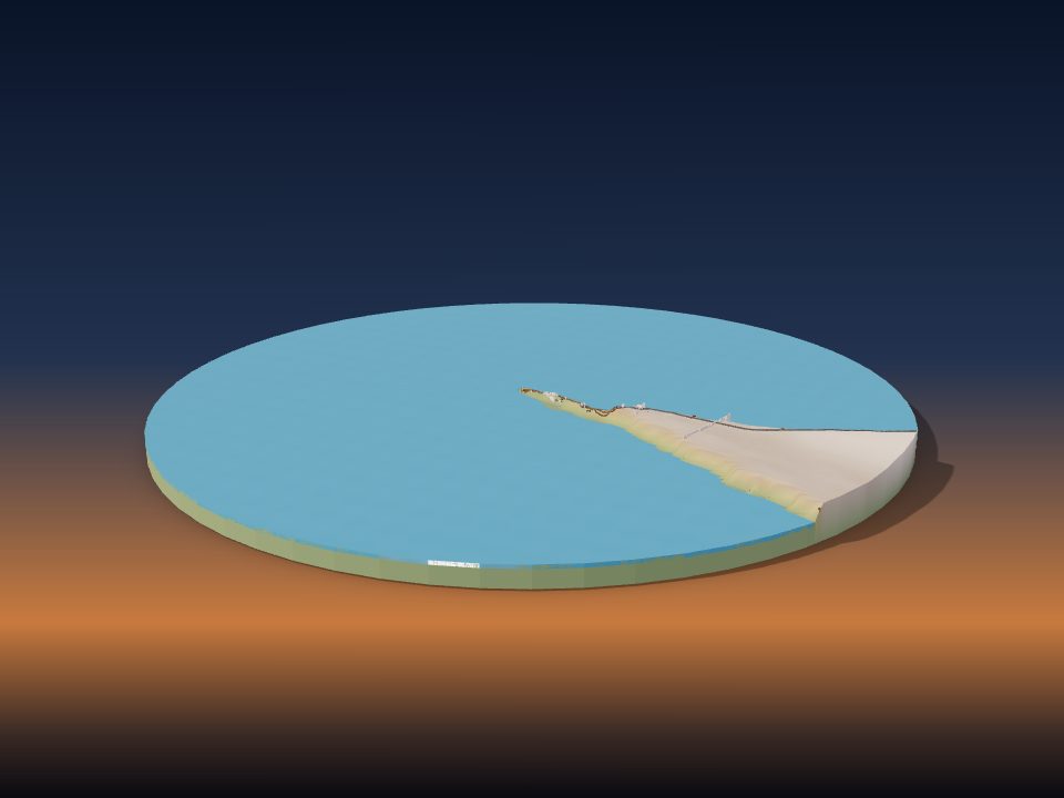 3D printed terrain model of Kaliakra
