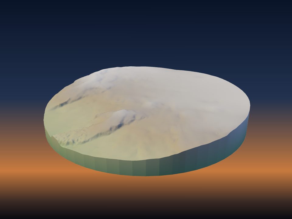3D printed terrain model of Katla