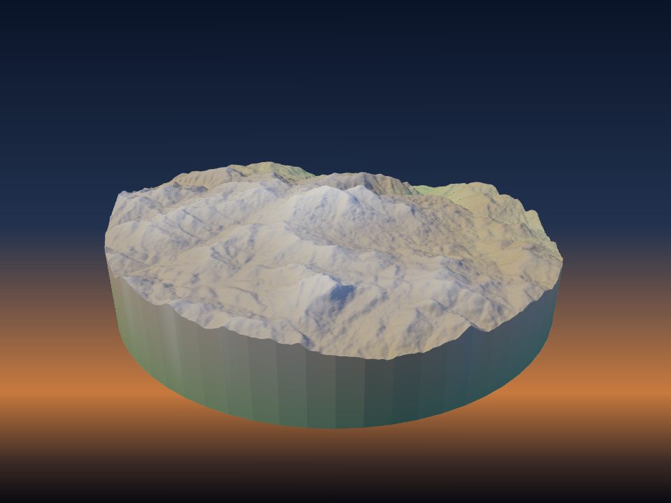 3D printed terrain model of Kinyeti