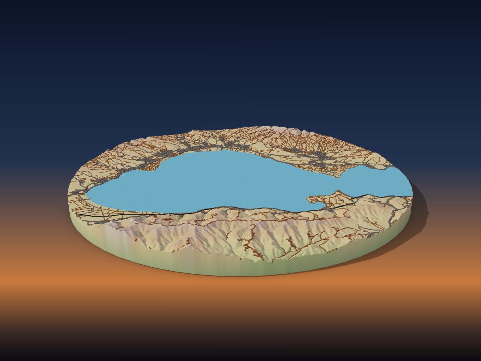 Wydrukowany w 3D model terenu: Sewan