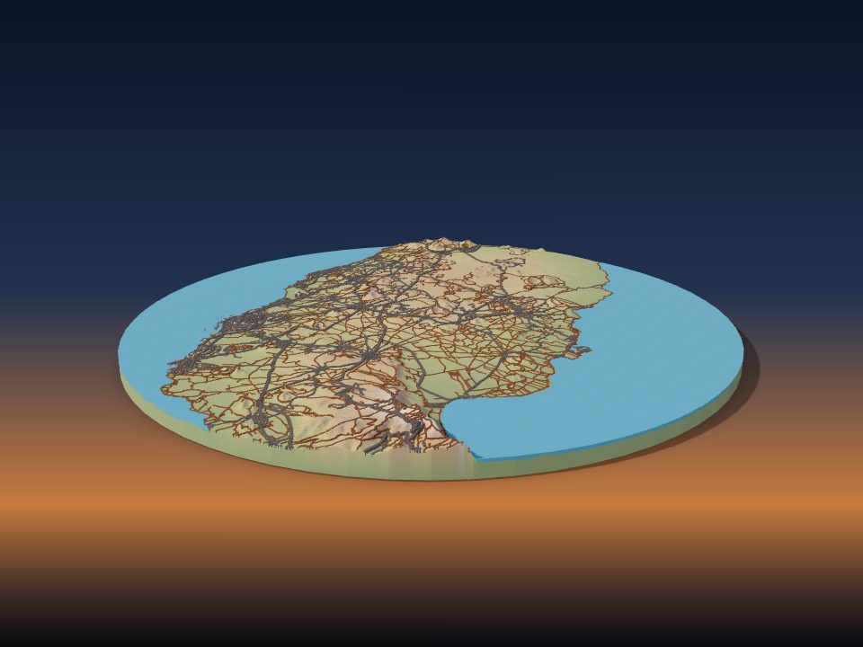 3D printed terrain model of Lanzarote