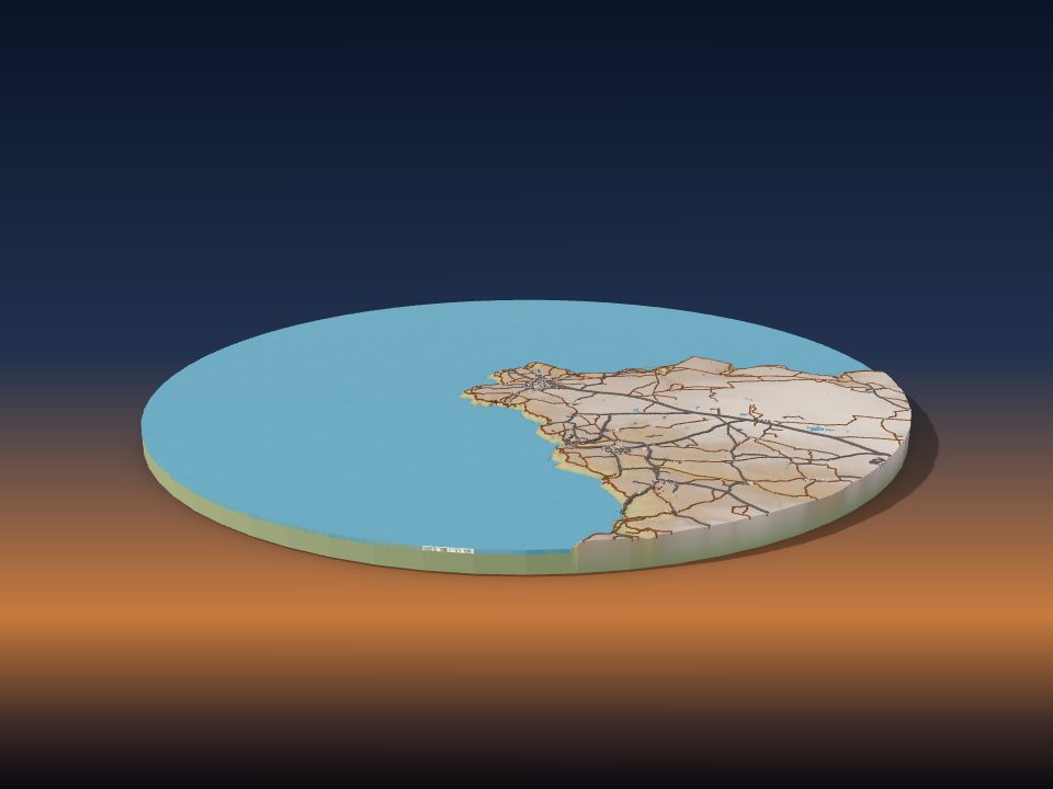 3D printed terrain model of Lizard Point