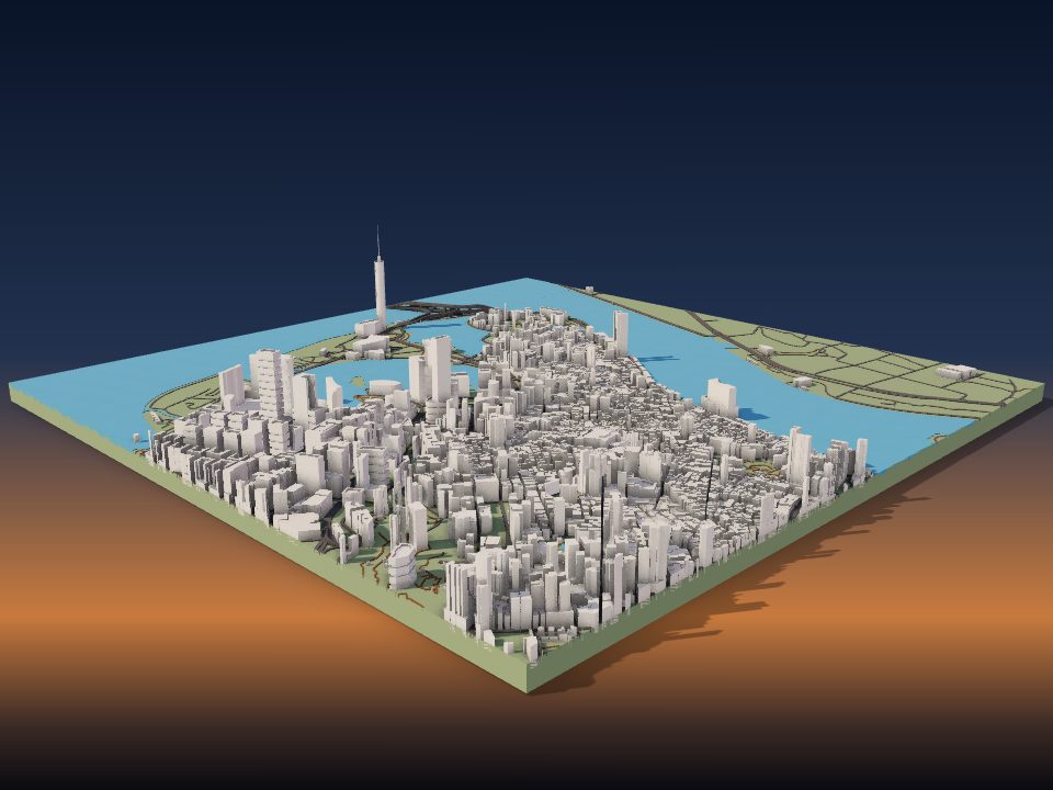 3D printed terrain model of Macau