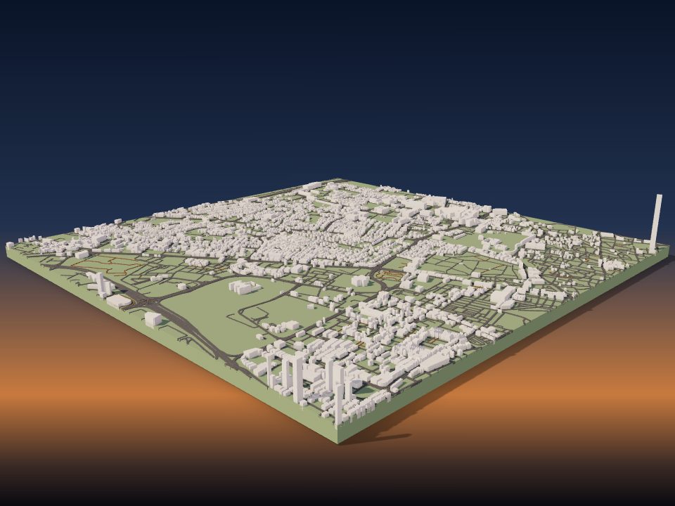 3D printed terrain model of Manama