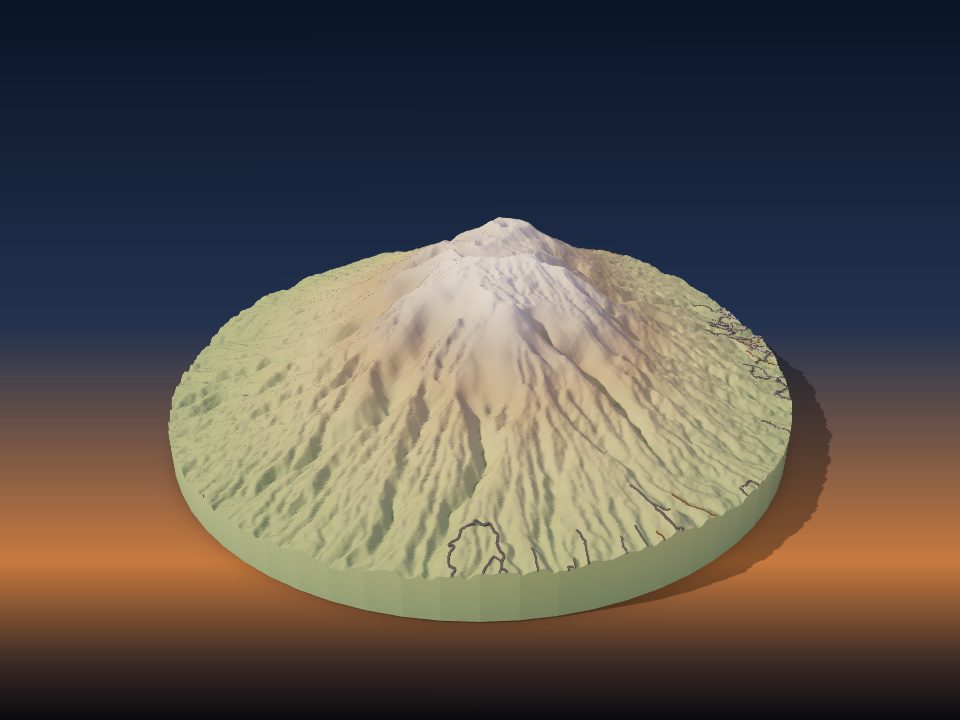 Wydrukowany w 3D model terenu: Marapi