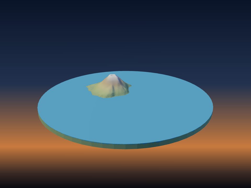 3D printed terrain model of Mehetia