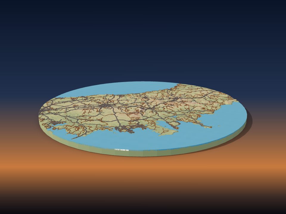3D printed terrain model of Menorca