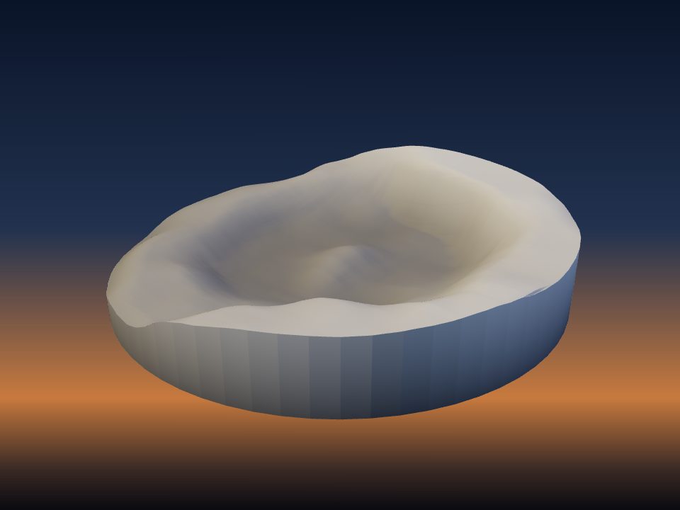3D printed terrain model of Kuiper