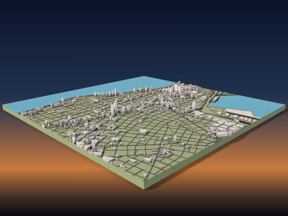 3D printed terrain model of Montevideo