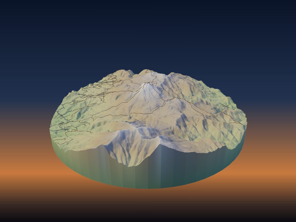 3D printed terrain model of Mount Apo