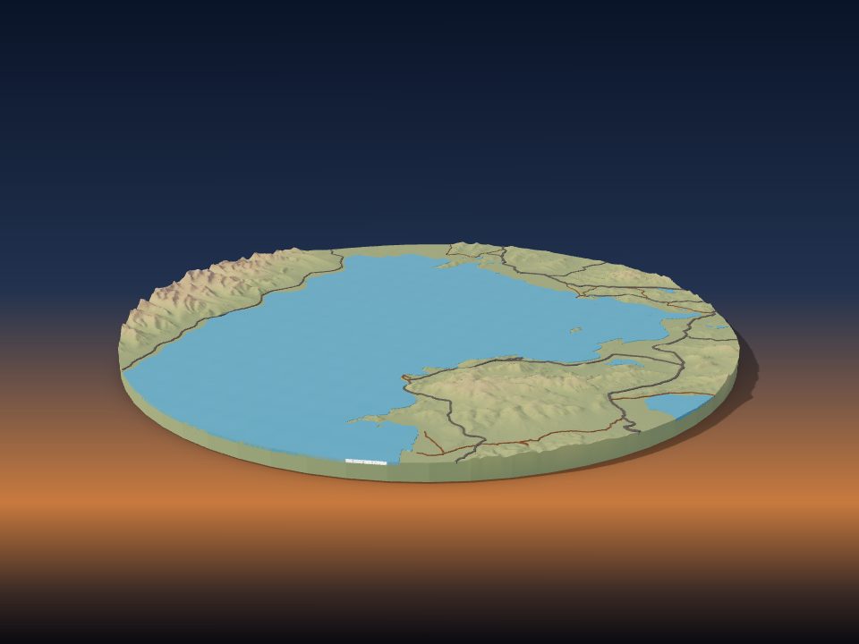 Modèle de terrain imprimé en 3D de Lac Namtso