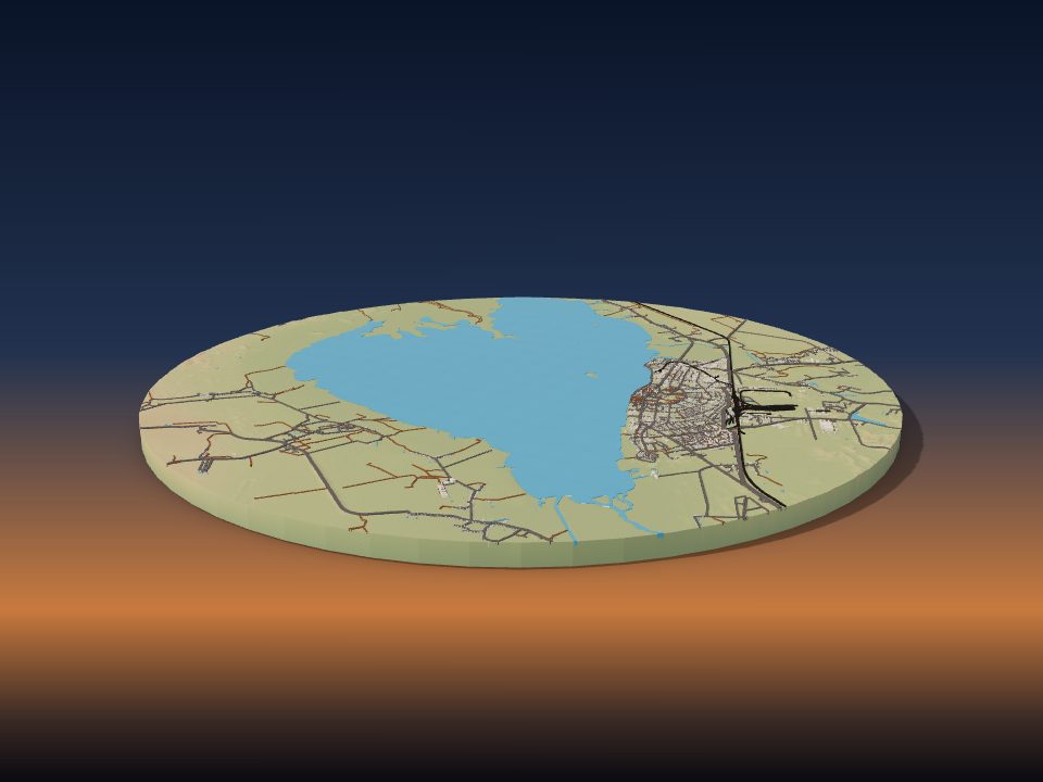 3D printed terrain model of Nero