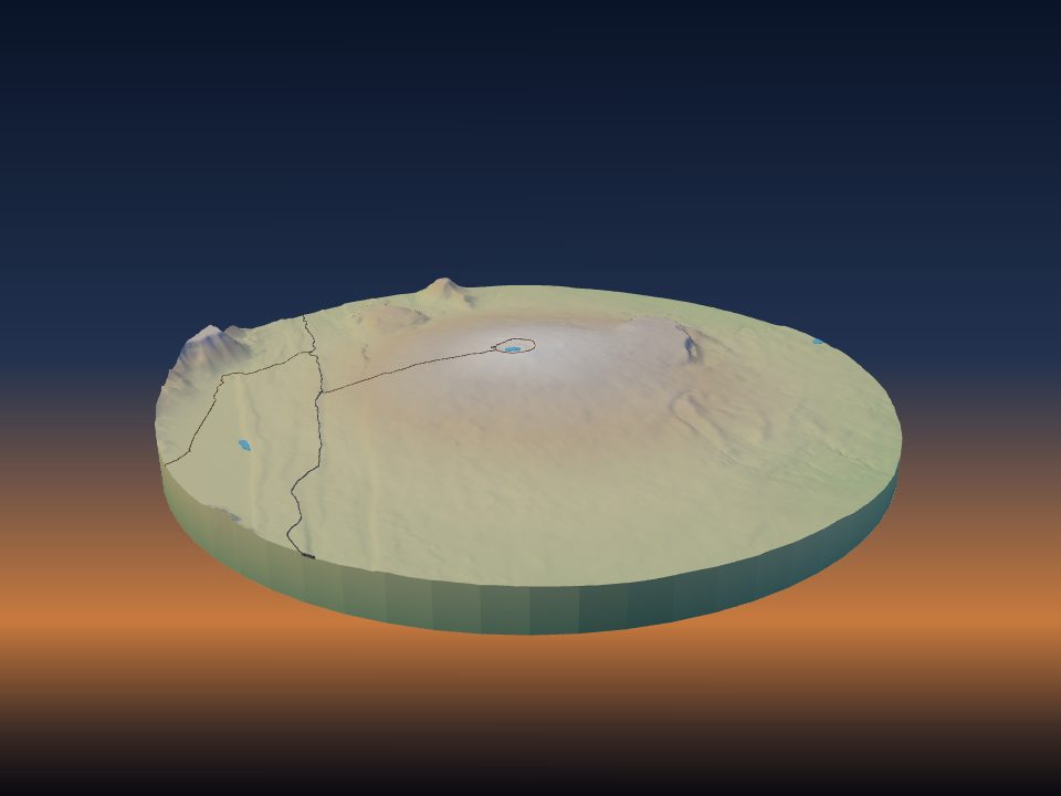 3D printed terrain model of Okjökull