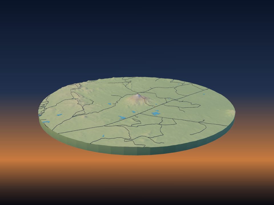 3D printed terrain model of Pico do Cabugi