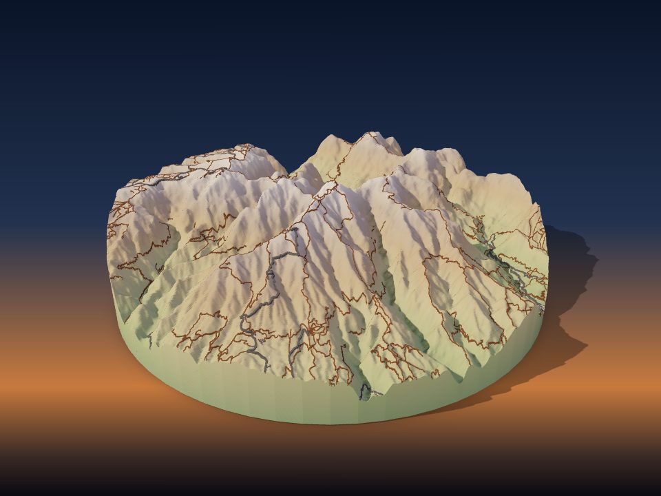 3D printed terrain model of Pico Ruivo