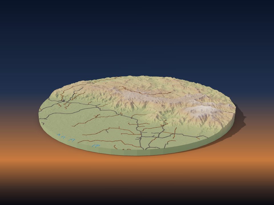Modello 3D stampato del terreno di Serranía de la Macarena