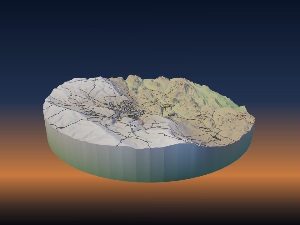 3D printed terrain model of Siq