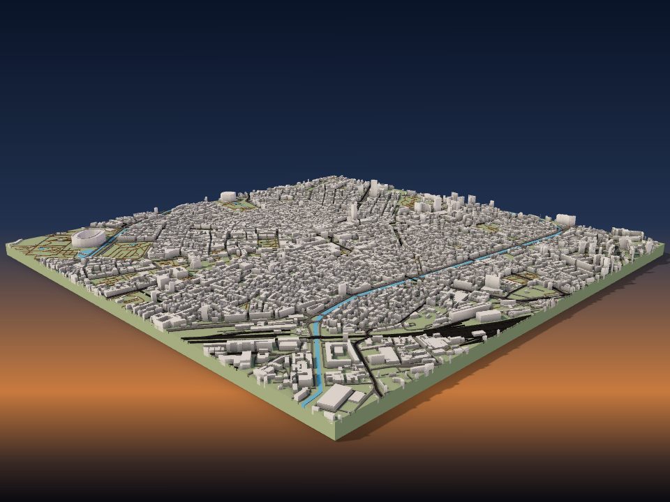 3D printed terrain model of Sofia