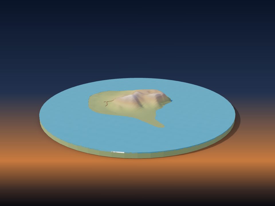 3D printed terrain model of Surtsey