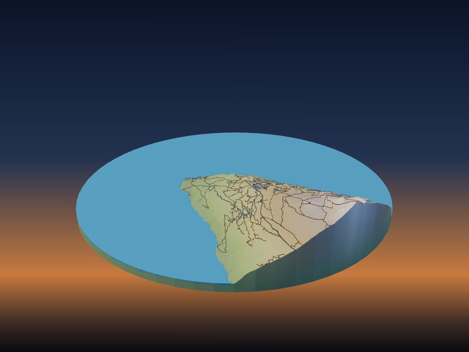 3D printed terrain model of Teneguía