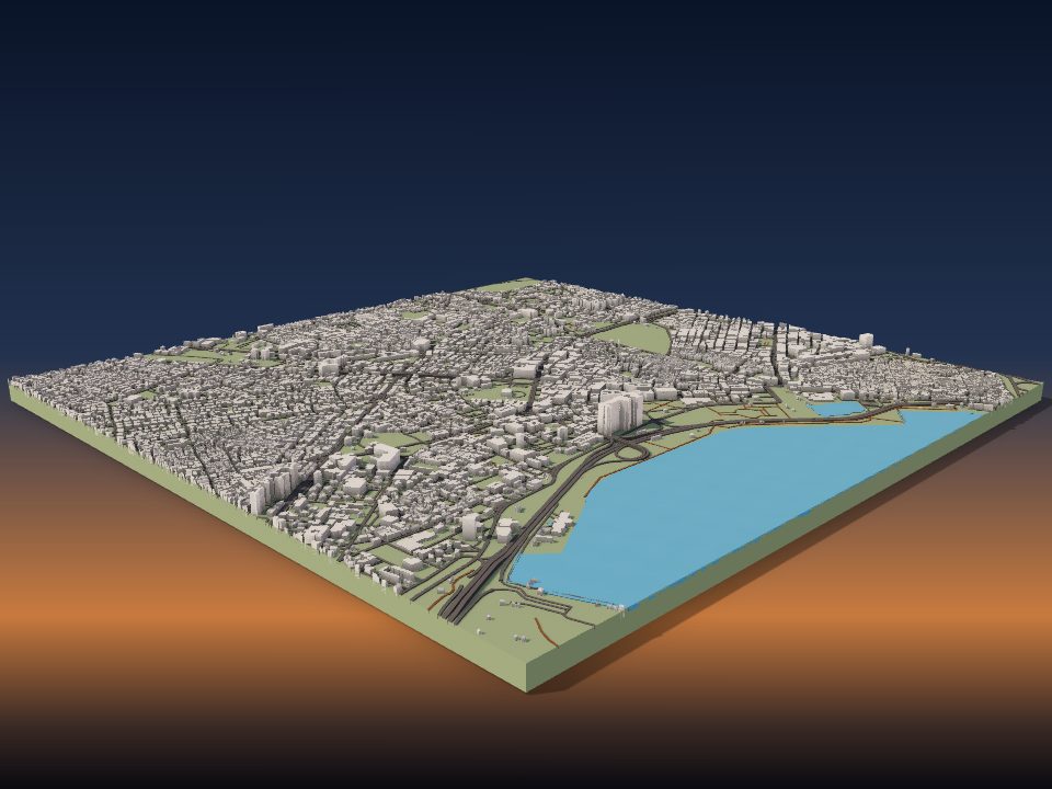 3D printed terrain model of Tripoli