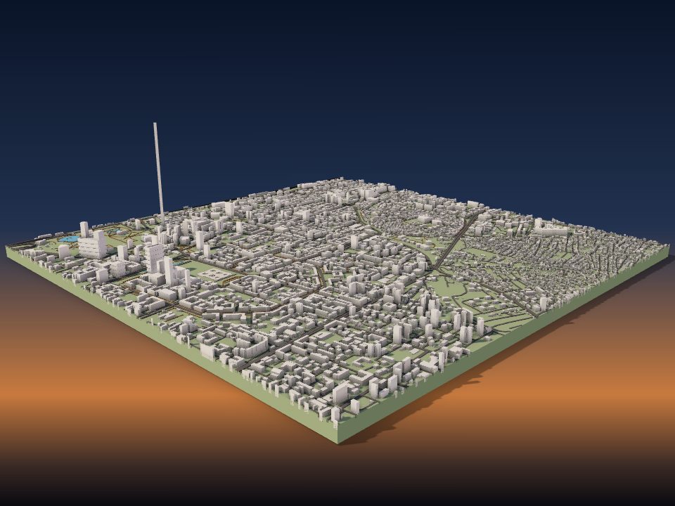 3D printed terrain model of Ulaanbaatar