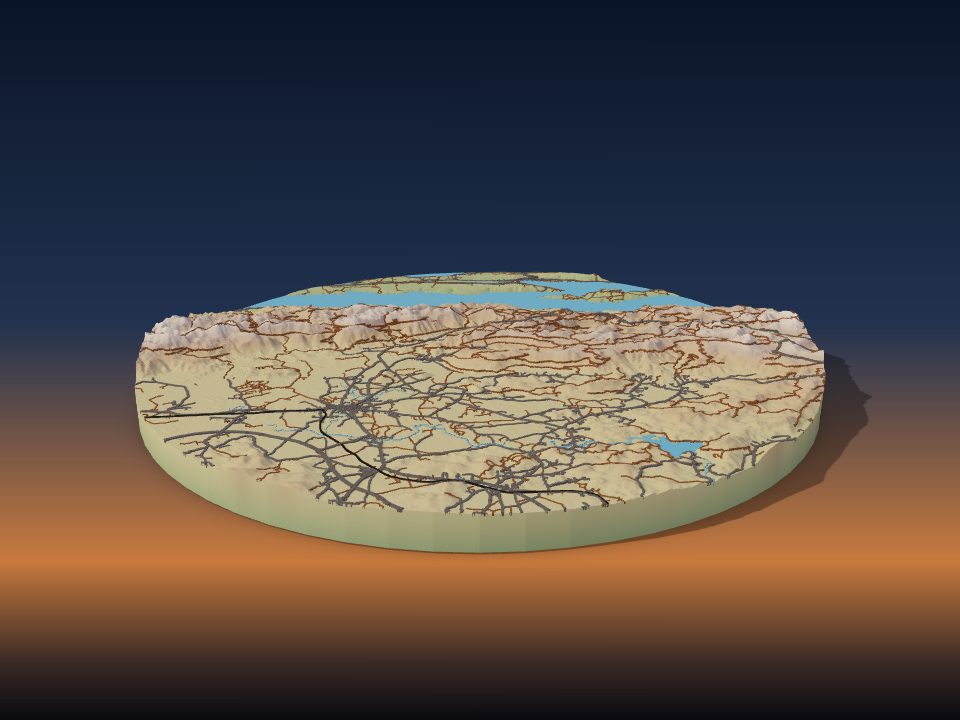 3D printed terrain model of Velebit